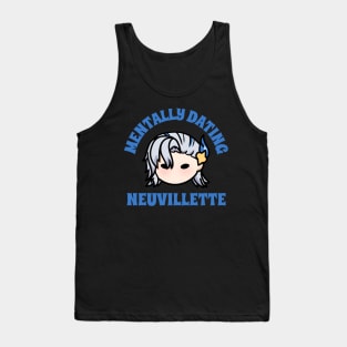 Genshin Impact mentally dating Neuvillette chibi typography | morcaworks Tank Top